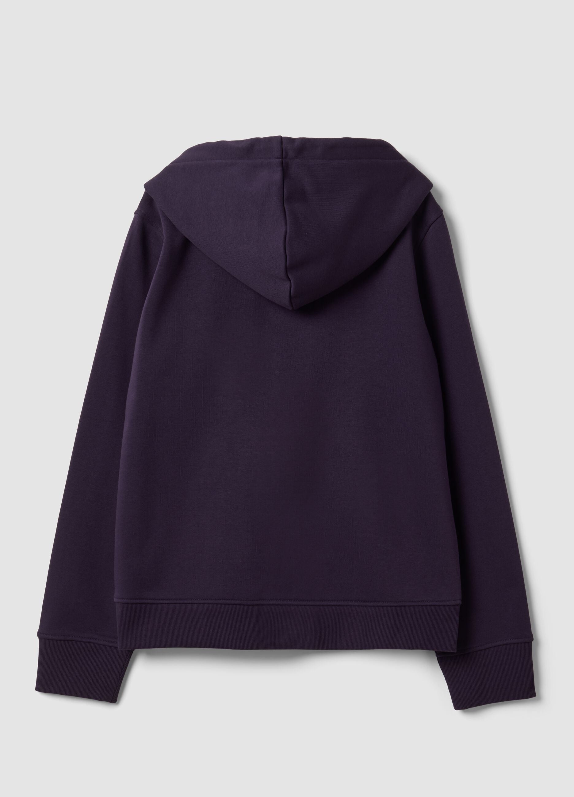 Purple cotton-blend hoodie, regular fit