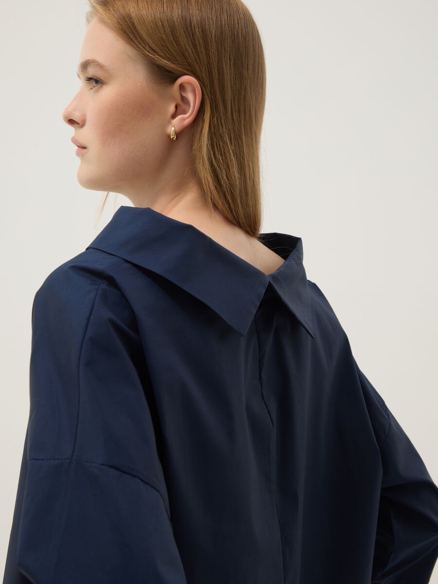 Blue stretch cotton top_1