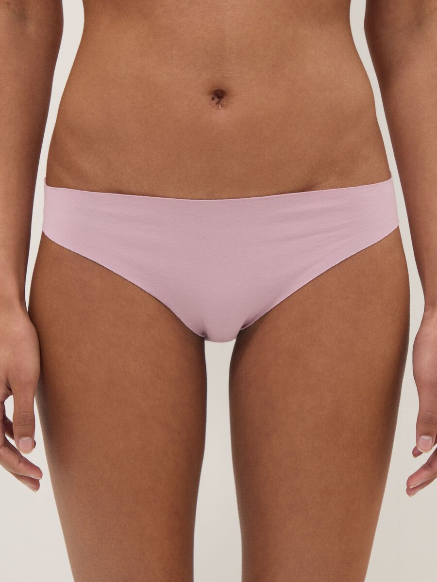 Regular Fit Pink Stretch Cotton Bikini Briefs_1