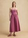 Pink strapless maxi dress in stretch cotton, regular fit_1