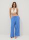 Blue pure cotton striped beach cover-up trousers_0
