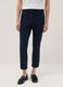 Blue slim fit stretch denim cotton blend trousers_1