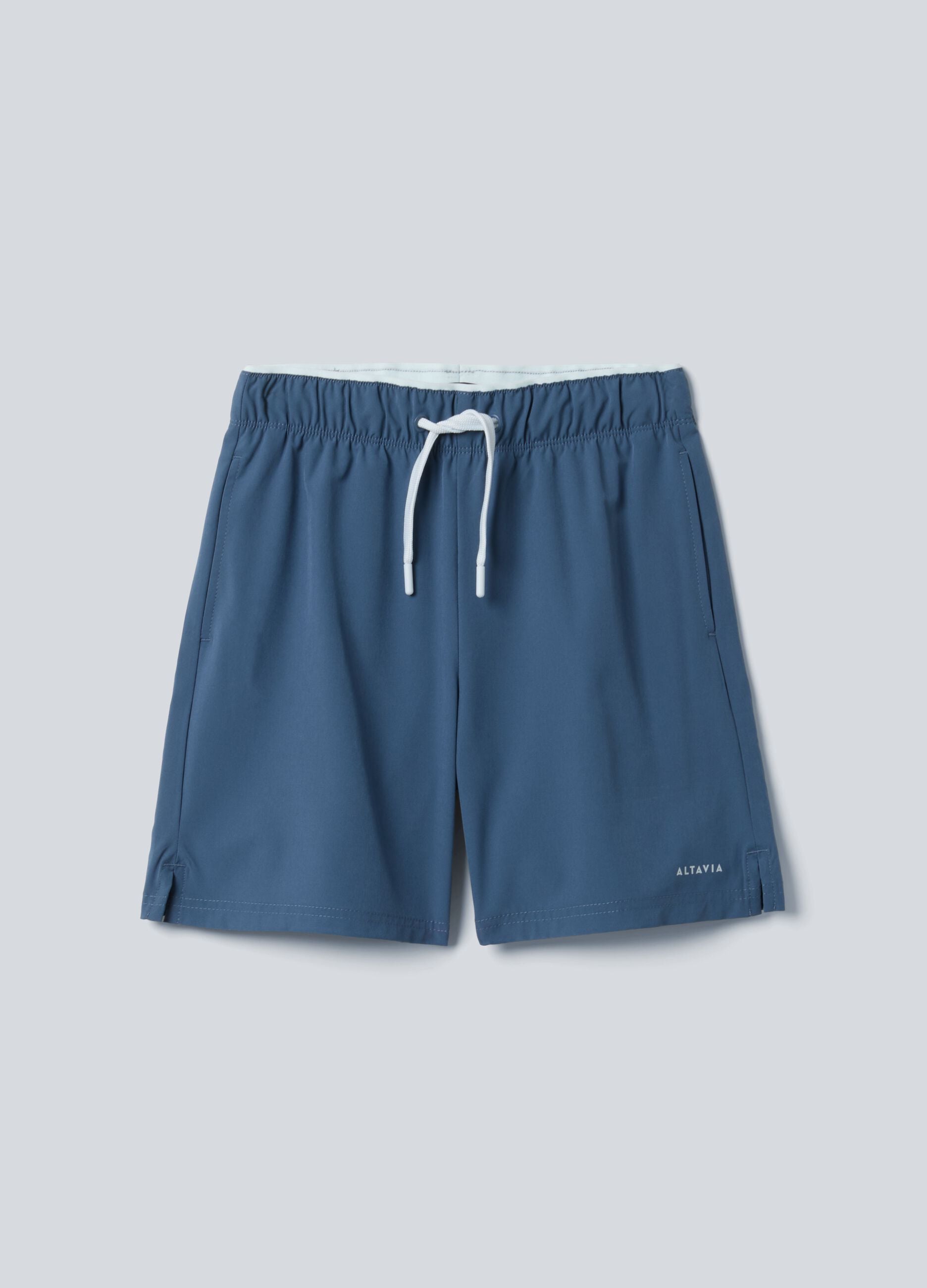 ALTAVIA COURT blue sports shorts in stretchy technical fabric for boys