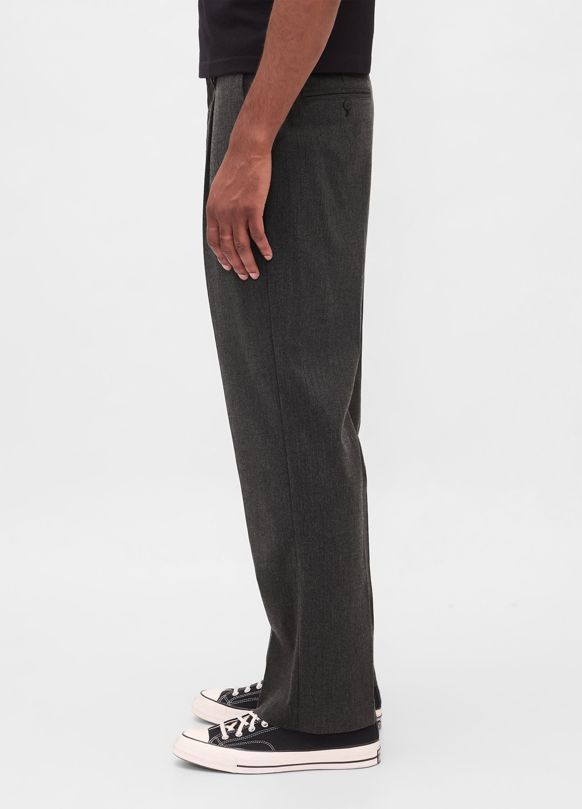 Grey trousers in viscose and wool blend