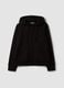 Black cotton-blend hoodie, regular fit_4