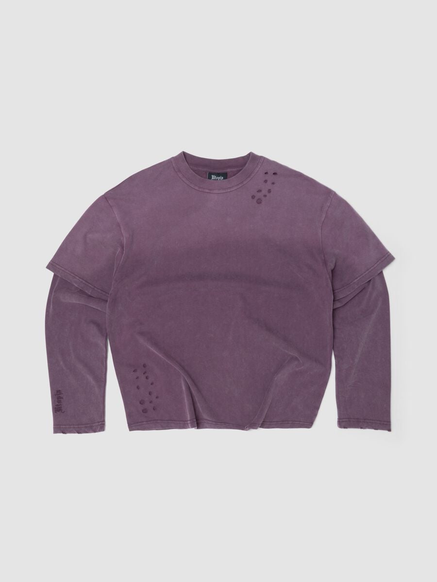 Double Long-Sleeve Sunfaded Burgundy_0