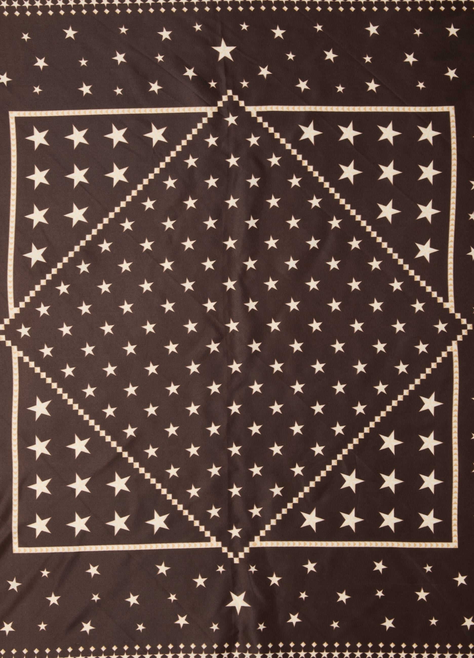 Brown scarf with star print