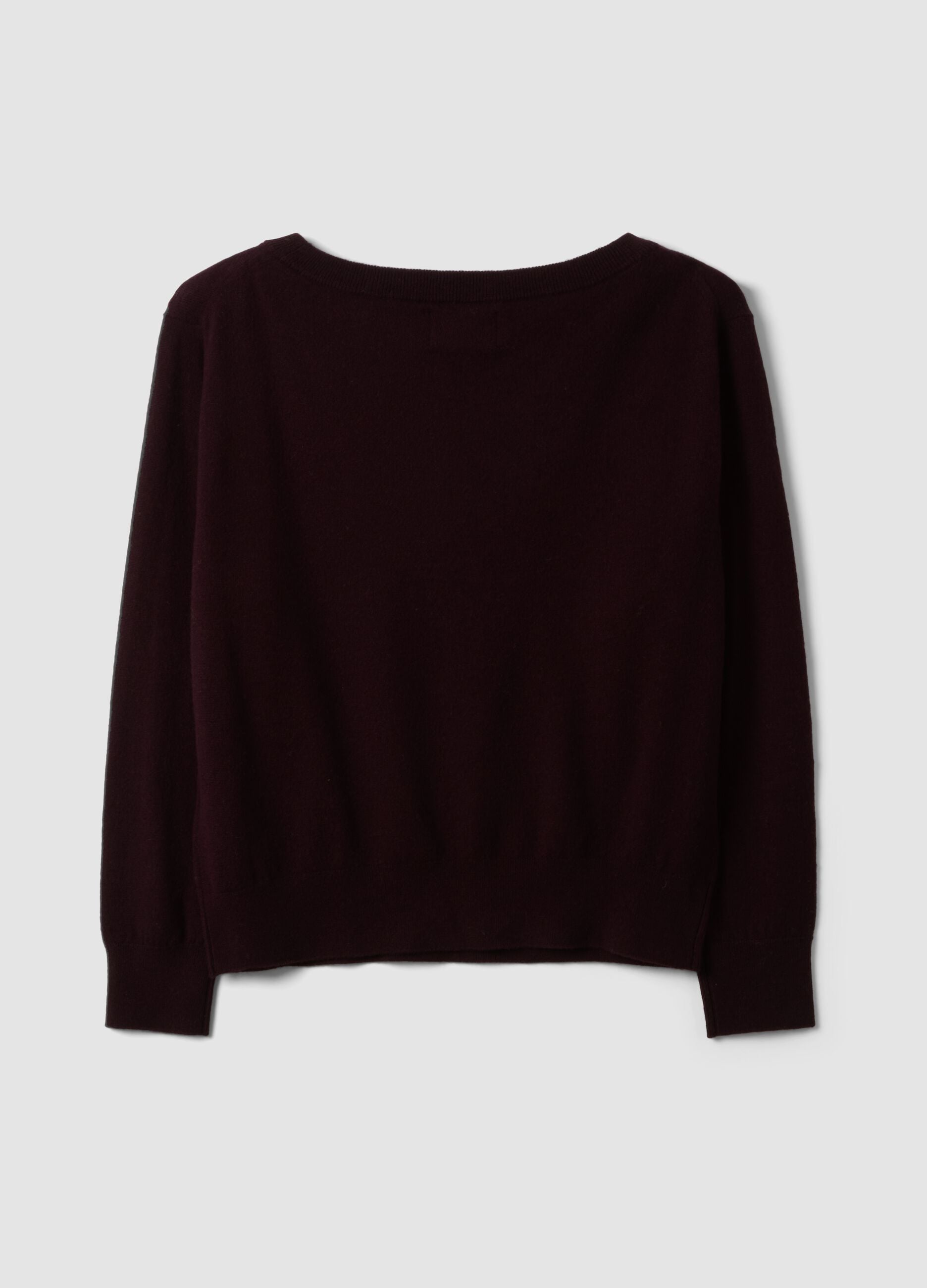 Purple pure wool boat-neck jumper
