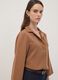 Beige viscose-blend shirt with classic collar_0