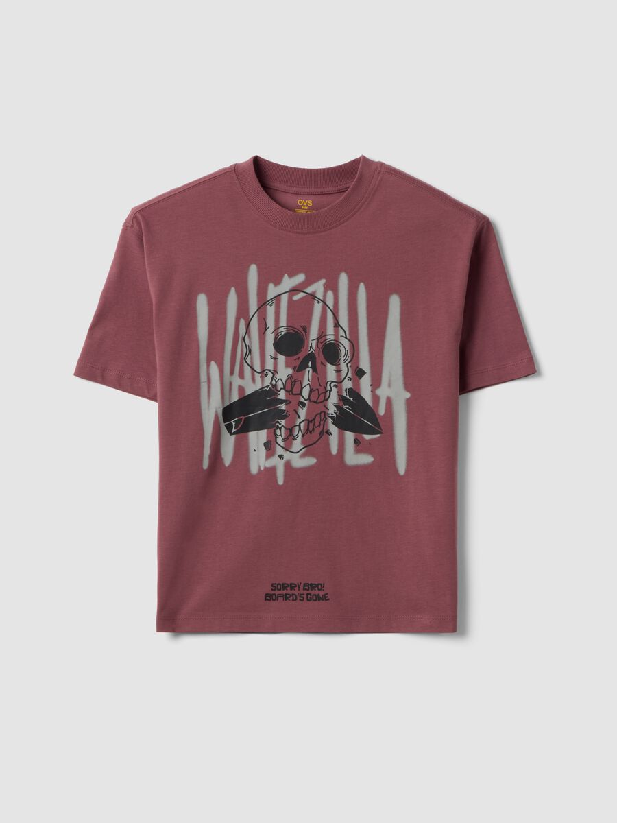 T-shirt viola a maniche corte in puro cotone_3