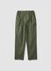 Green stretch cotton trousers_4