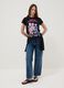 Black pure cotton regular fit t-shirt with print_1