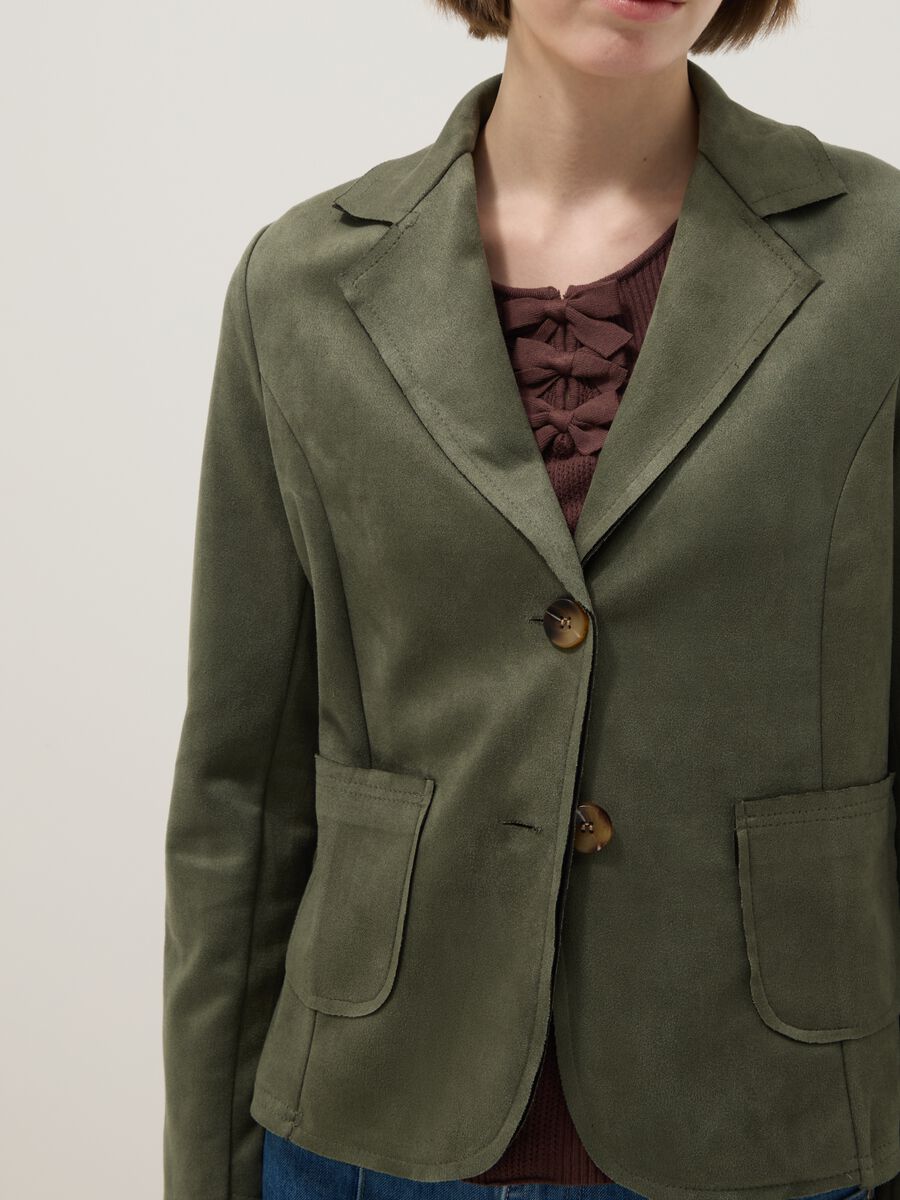 Green Lightweight Regular Fit Jacket with Pockets_3