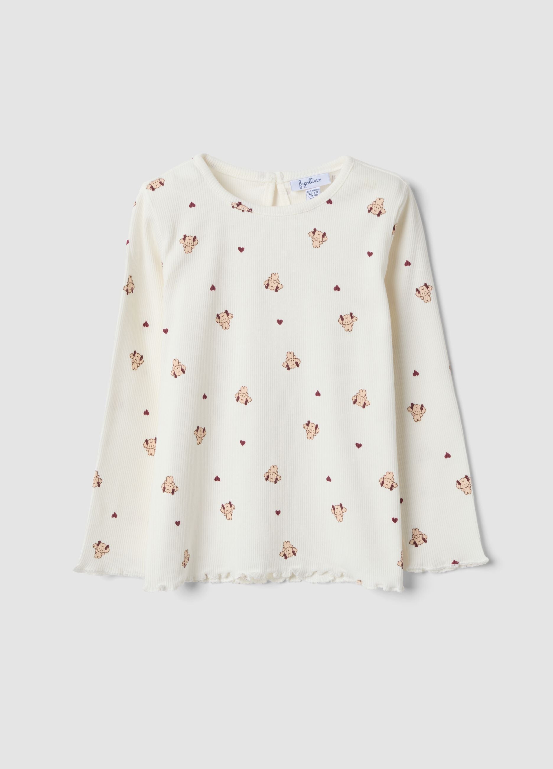 White organic stretch cotton crew-neck T-shirt