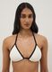Multicolour triangle bikini top in stretch fabric_1