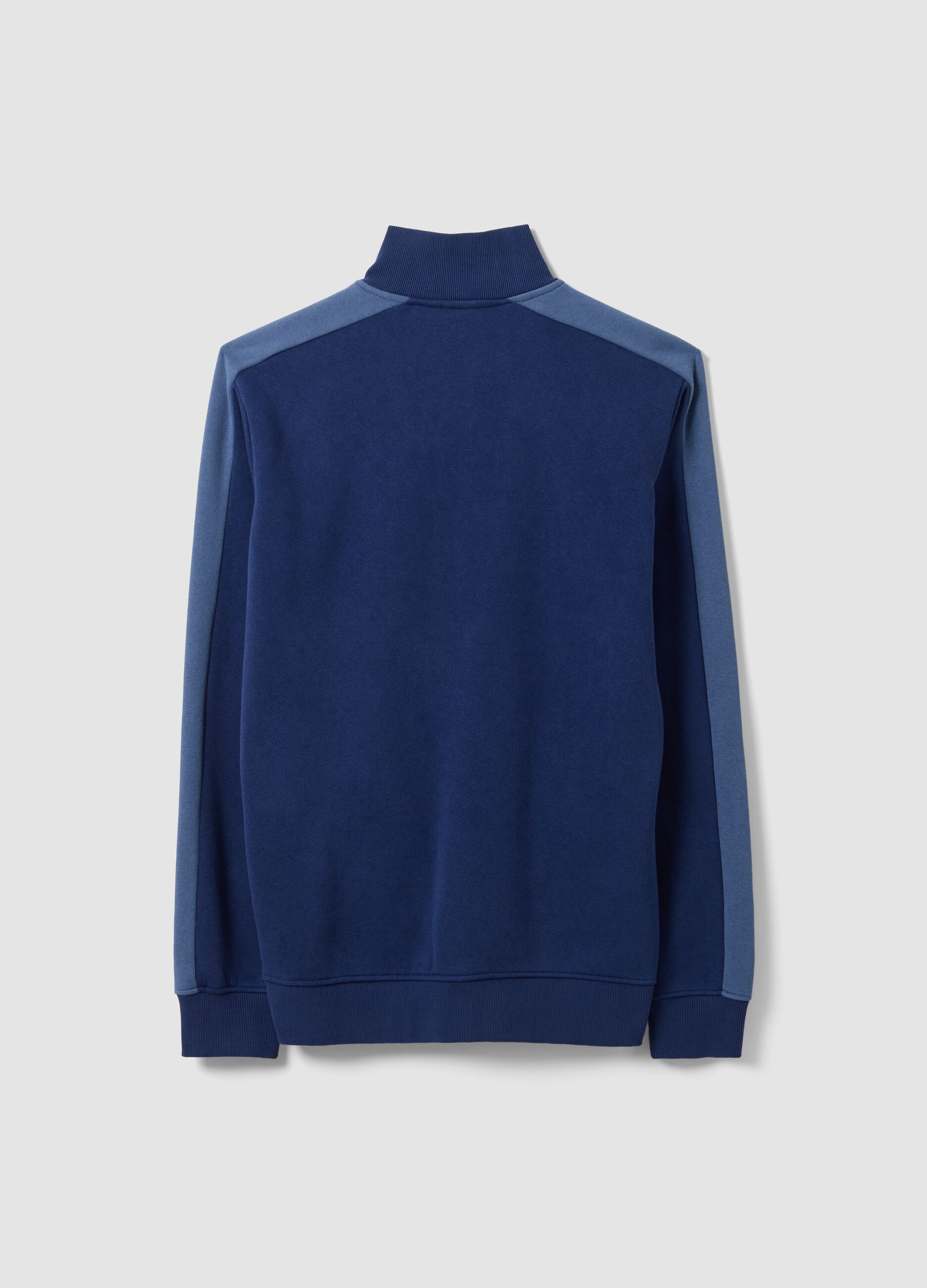Navy full-zip cotton-blend hoodie with logo