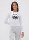 White pure organic cotton T-shirt with ribbed neckline for girls_1