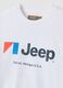 White pure cotton crew-neck T-shirt with Jeep print_5