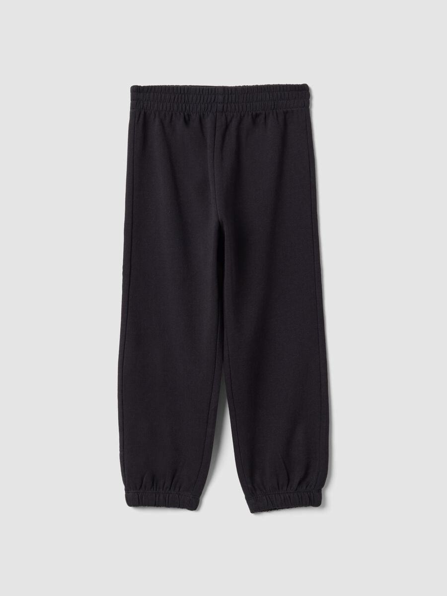 Black pure cotton regular-fit joggers for girls_0