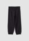 Black pure cotton regular-fit joggers for girls_0