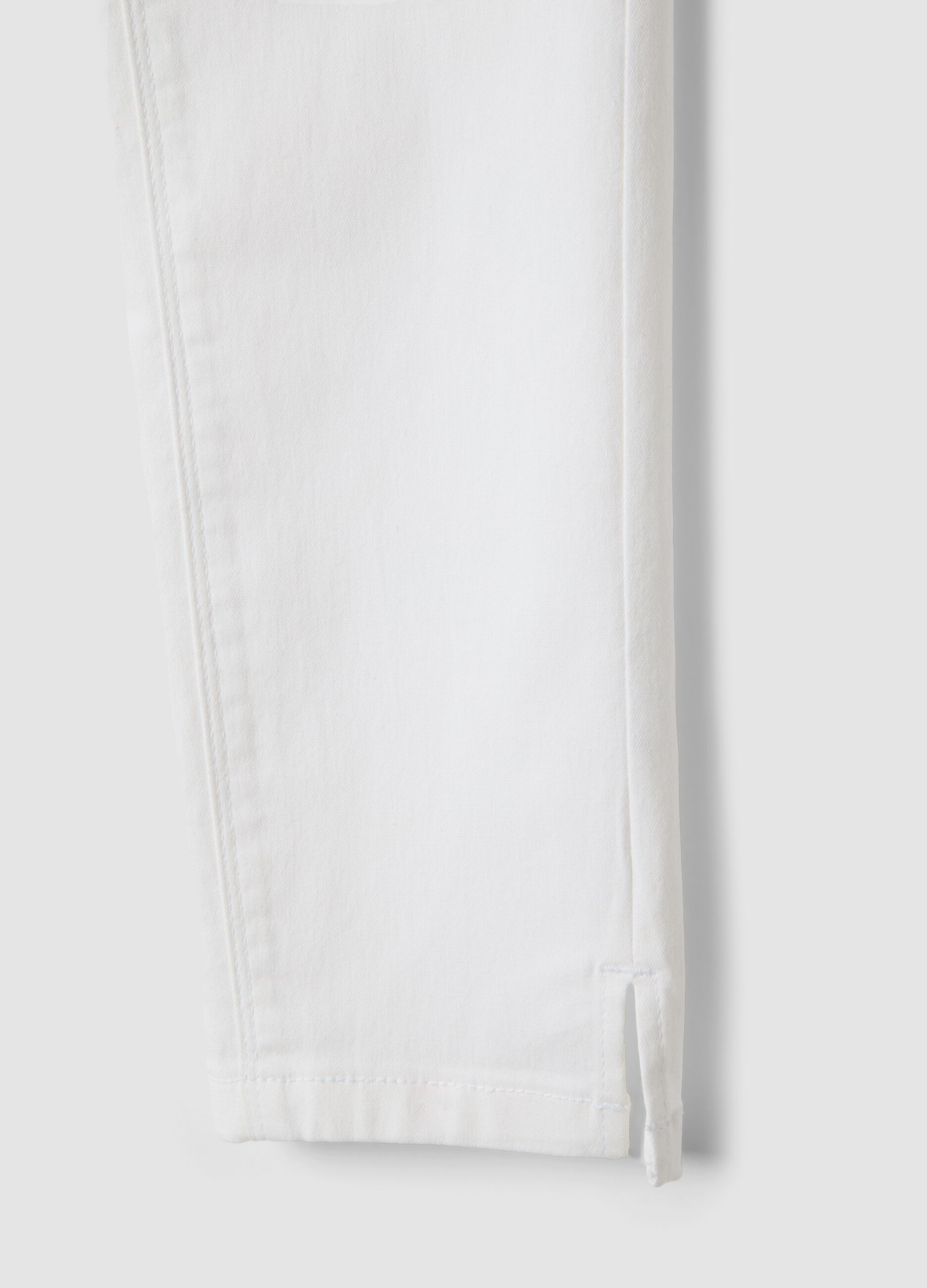 White skinny fit stretch denim cotton blend jeans
