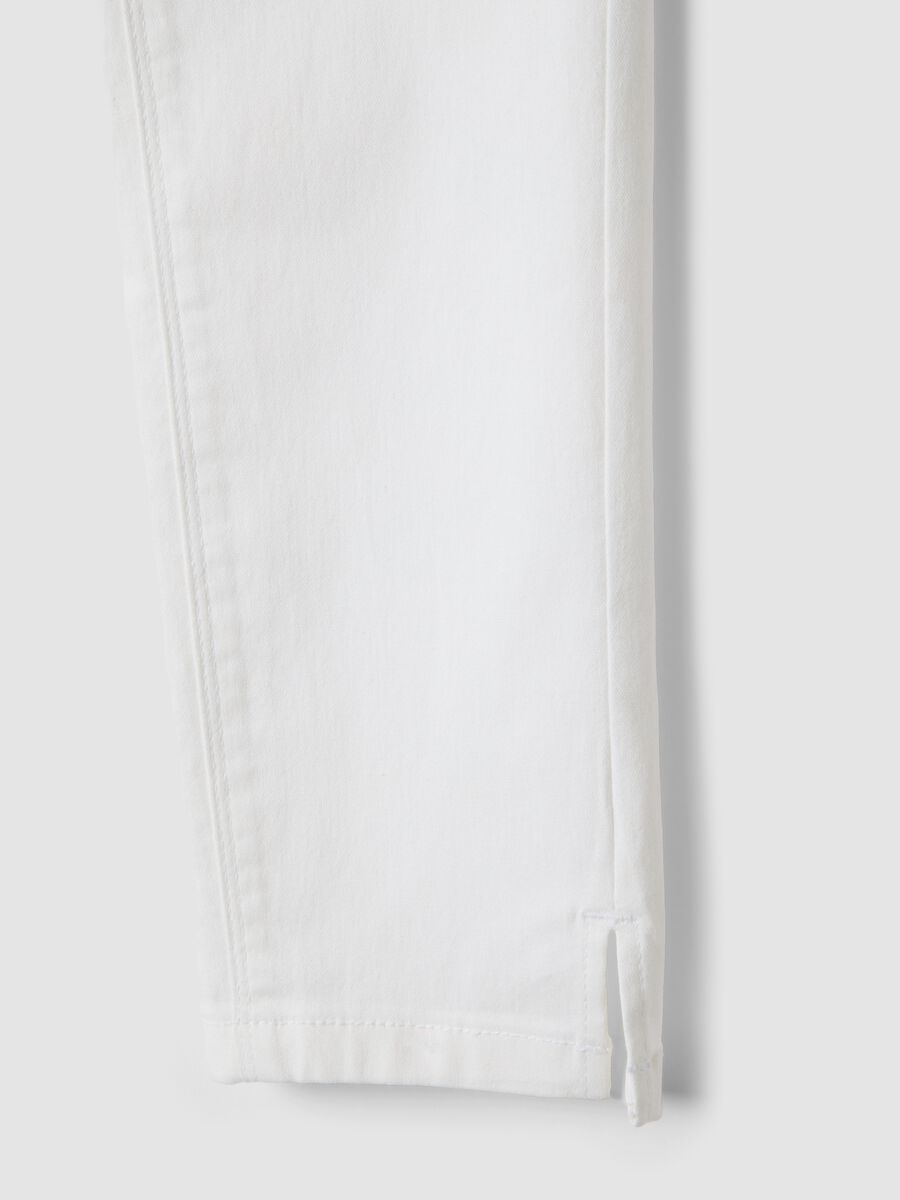 White skinny fit stretch denim cotton blend jeans_5