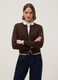 Brown viscose blend cardigan regular fit_0