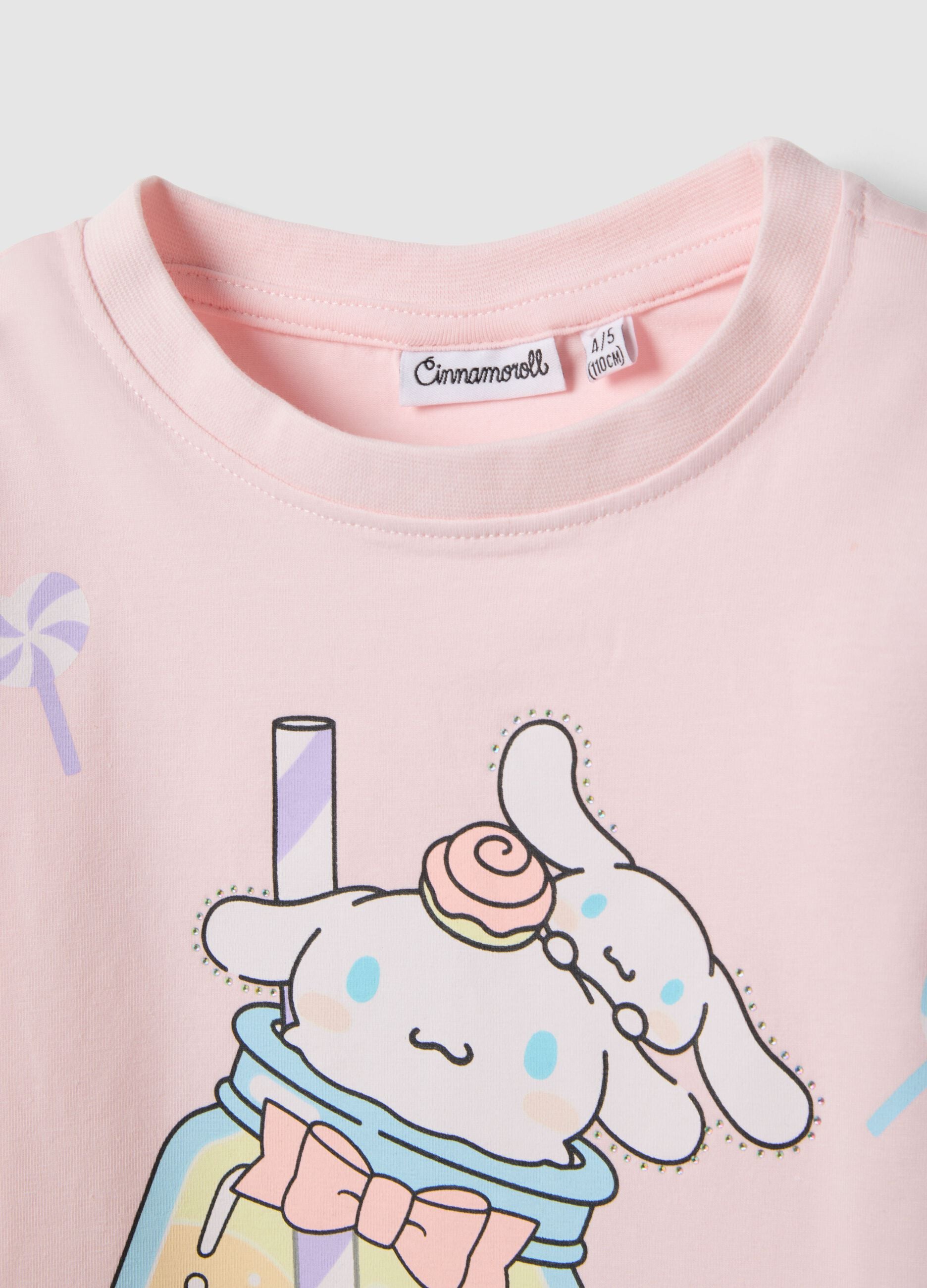 Pink Stretch Cotton Kids' T-Shirt Regular Fit with Print