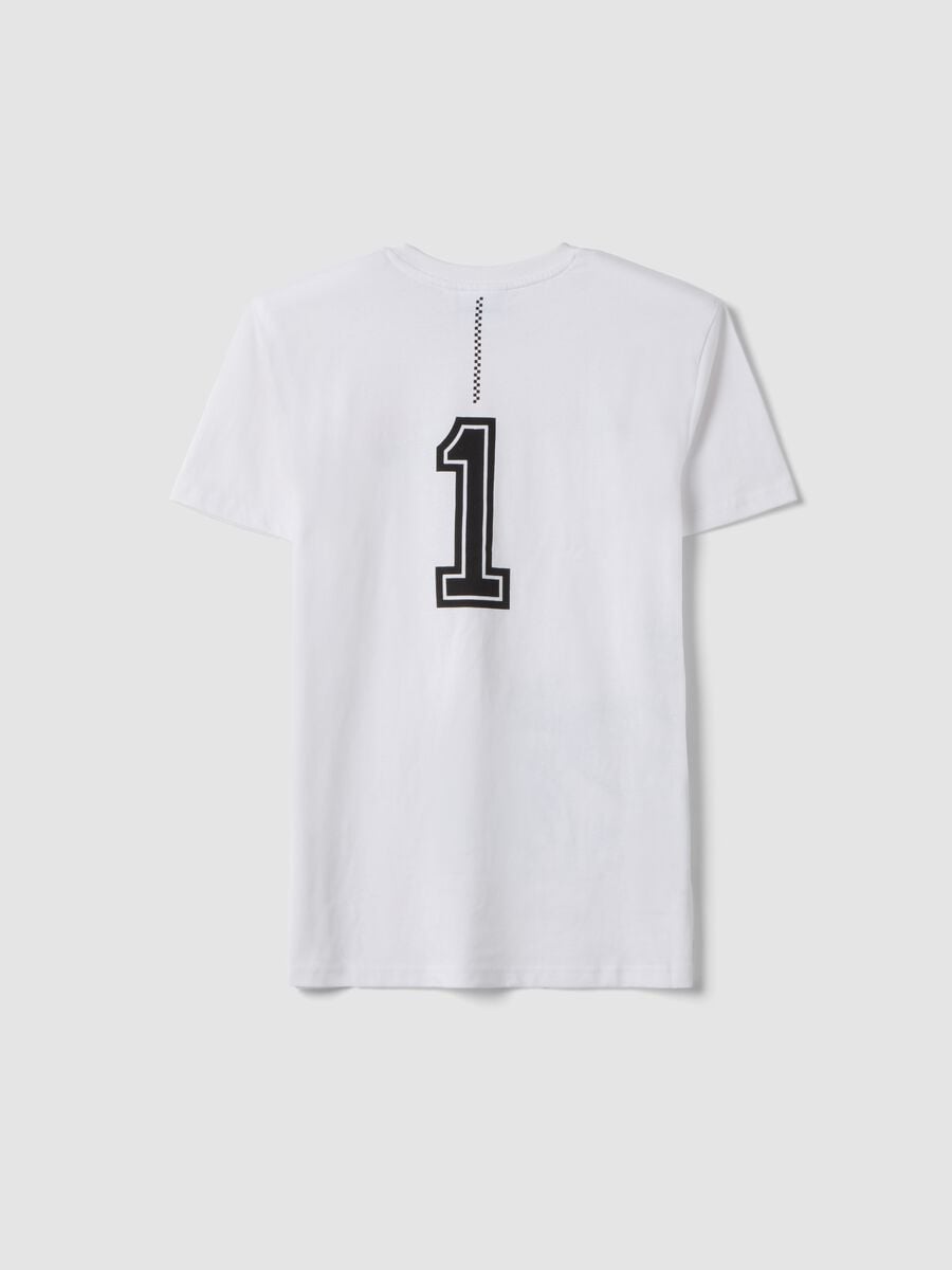 White short-sleeve cotton-blend boys&rsquo; T-shirt, relaxed fit_4