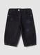 Black balloon-fit jeans in cotton and viscose blend with star print for baby girl_0