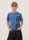 Boy's regular fit pure cotton blue T-shirt with print_0