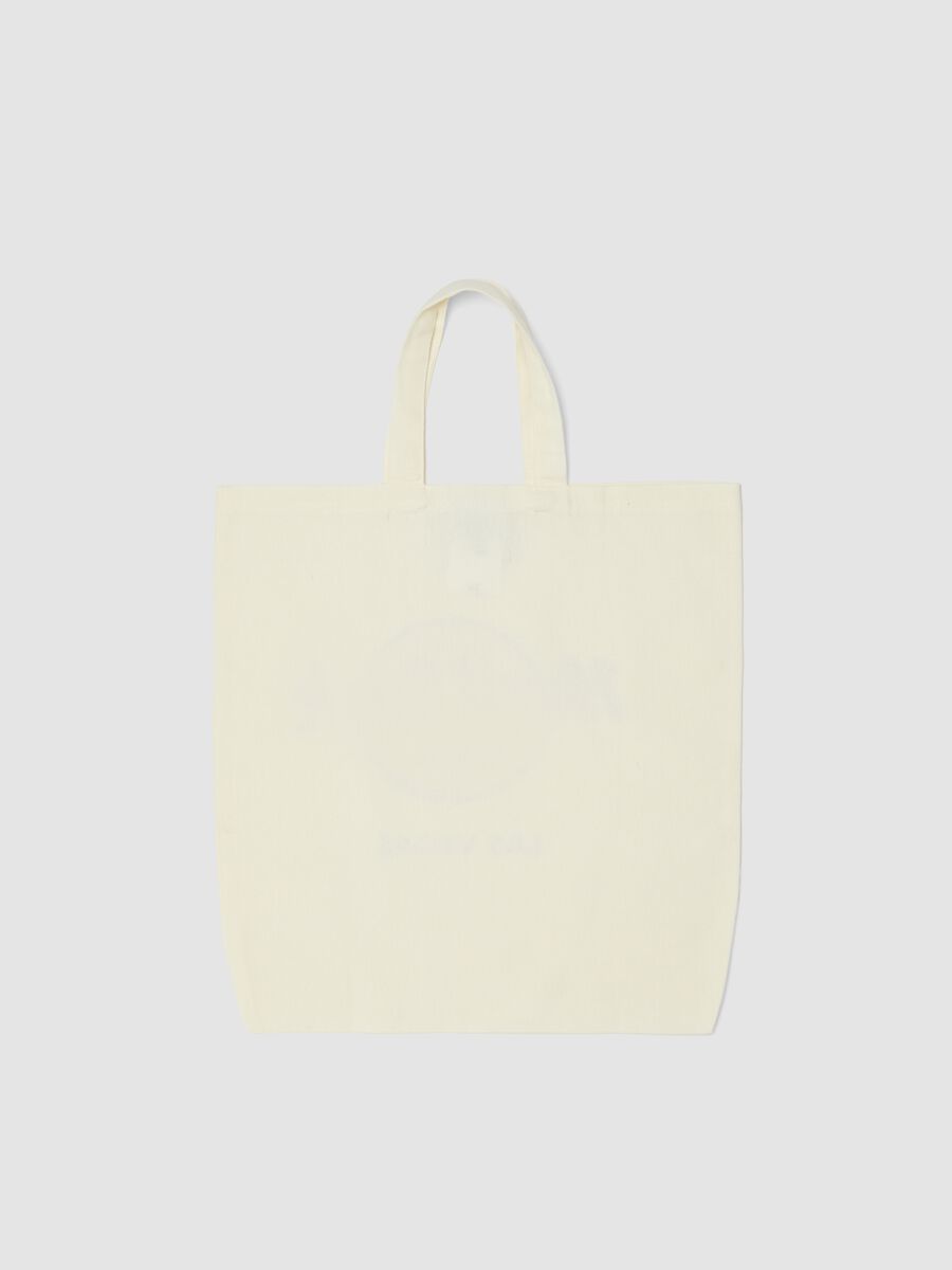 Borsa shopper in puro cotone bianca con logo Hard Rock Cafe_1