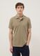 Beige short-sleeve organic cotton polo shirt, regular fit_0