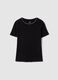Black pure cotton regular fit T-shirt with contrast stitching_4