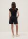 Girls' oversized fit pure cotton black shorts_1