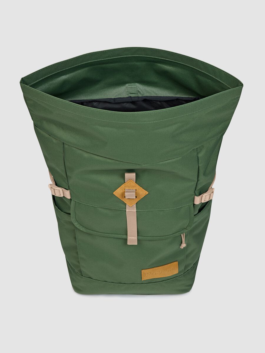 Green roll-top backpack with pockets_3