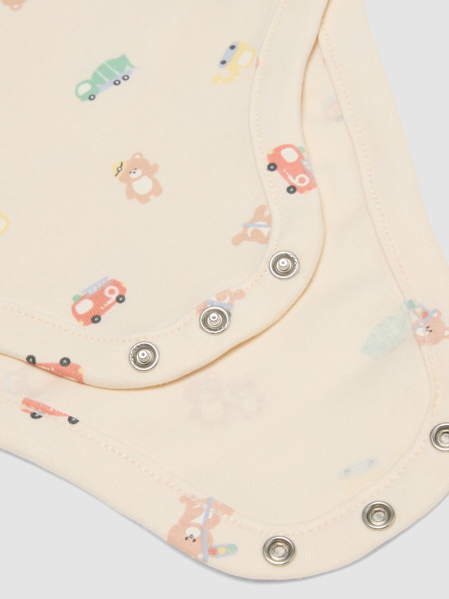 Tripack di body multicolor in cotone organico a maniche corte per bimbi_3