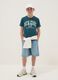 Boys&rsquo; blue denim shorts in cotton blend, straight fit_0