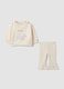 Beige organic cotton Lilo & Stitch set for baby girl_0