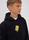 Black pure cotton hoodie with The Simpsons print for boys_0
