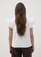 White stretch cotton T-shirt with broderie frill sleeves, regular fit_2