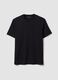 Black crew-neck pure cotton T-shirt, regular fit_0