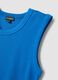 Blue ribbed stretch cotton midi dress_5