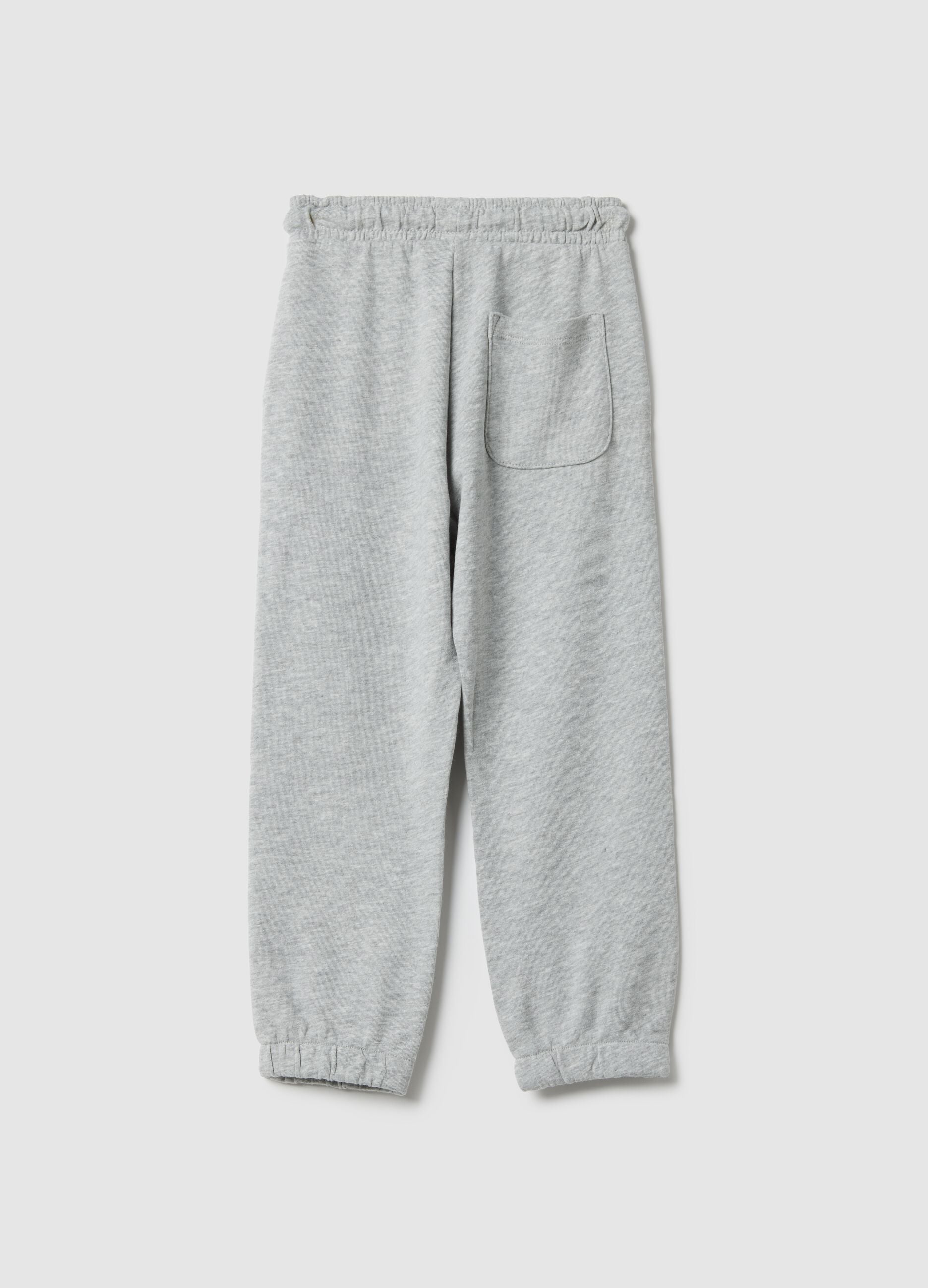 Children's grey regular fit pure cotton trousers