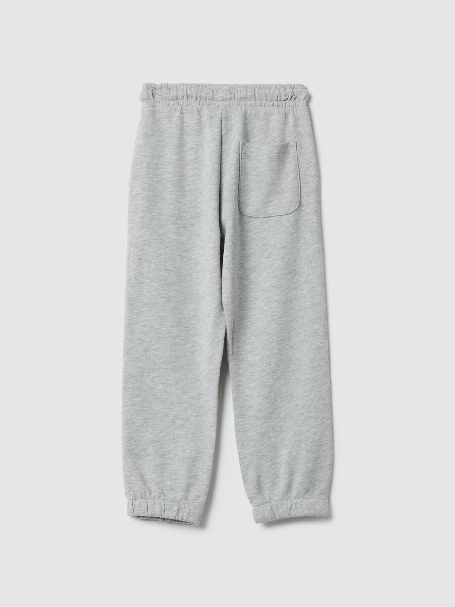 Children's grey regular fit pure cotton trousers_1