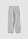 Children's grey regular fit pure cotton trousers_1