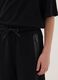 Black cotton-blend shorts with elasticated waist_2