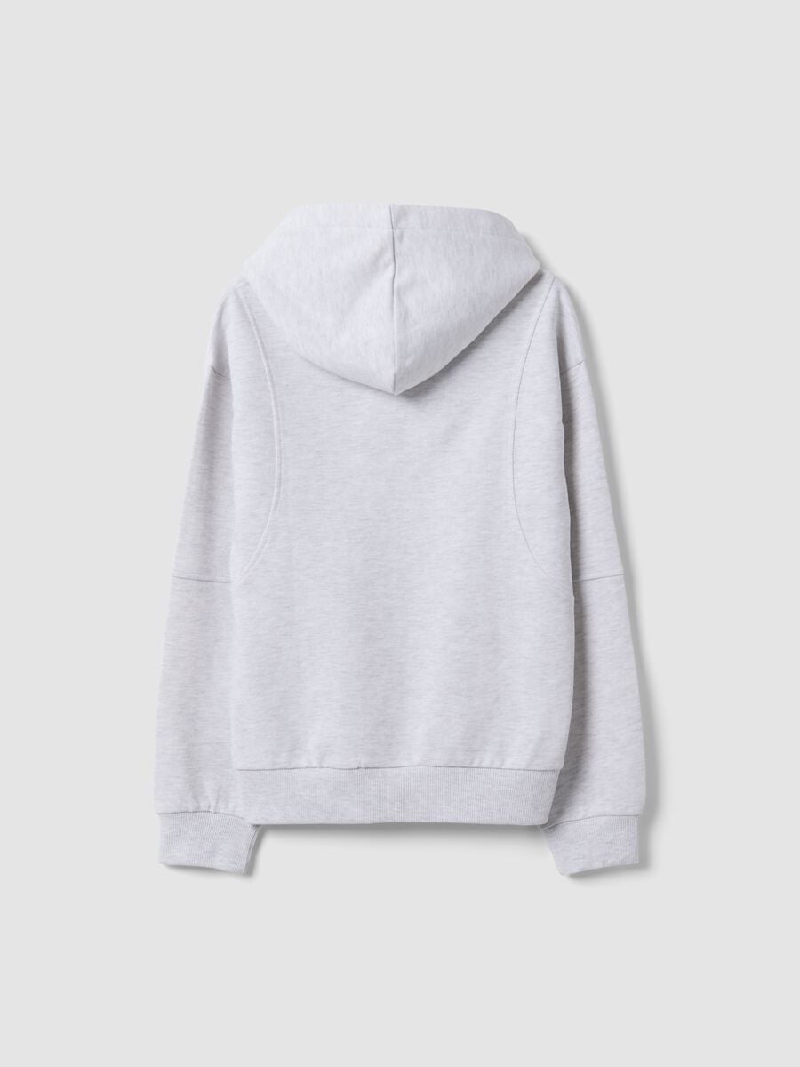 Grey oversized cotton and viscose blend hoodie for boys_5