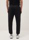 Black Cotton Blend Regular Fit Jogger Trousers_2