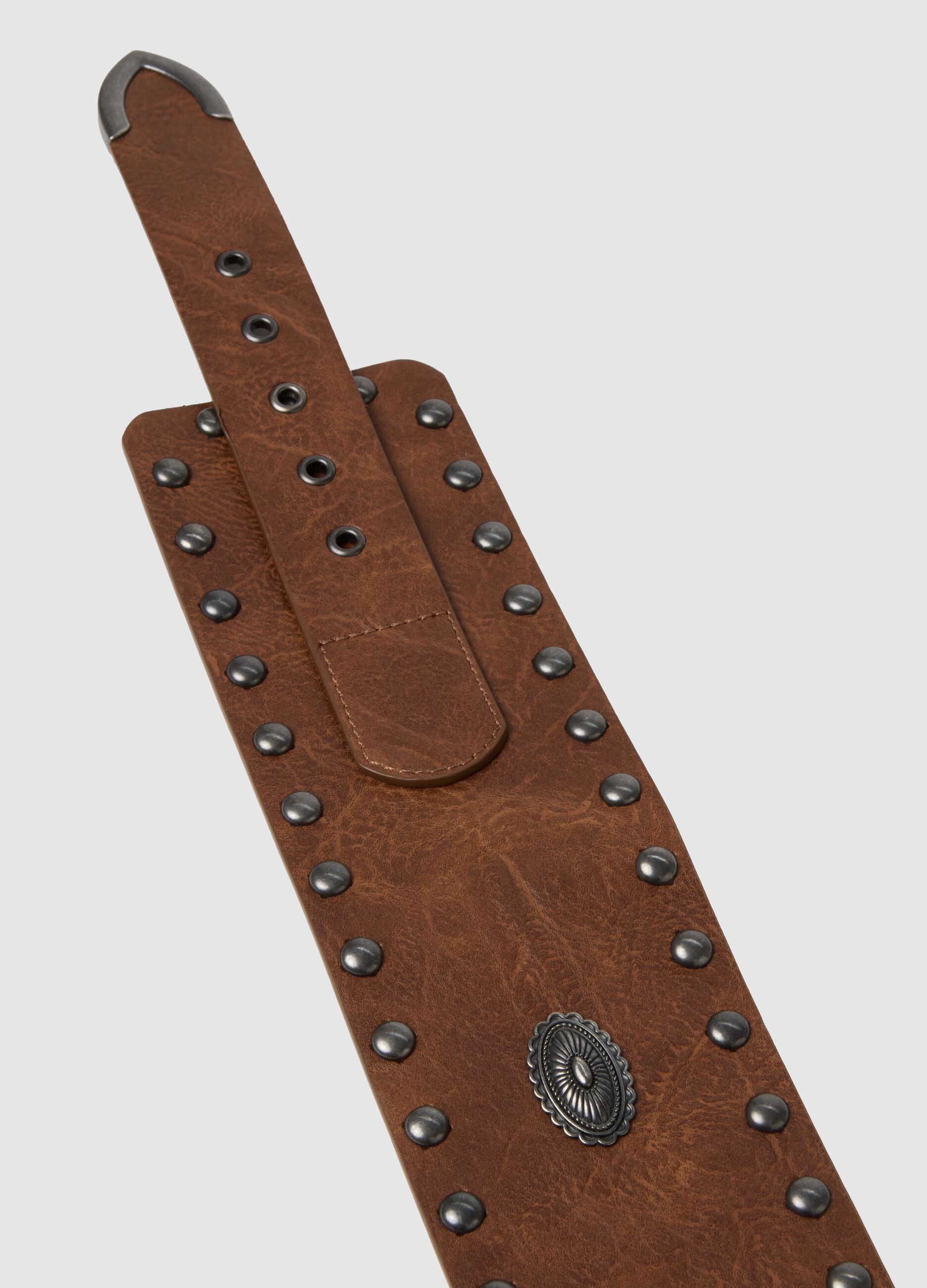 Brown belt with studs
